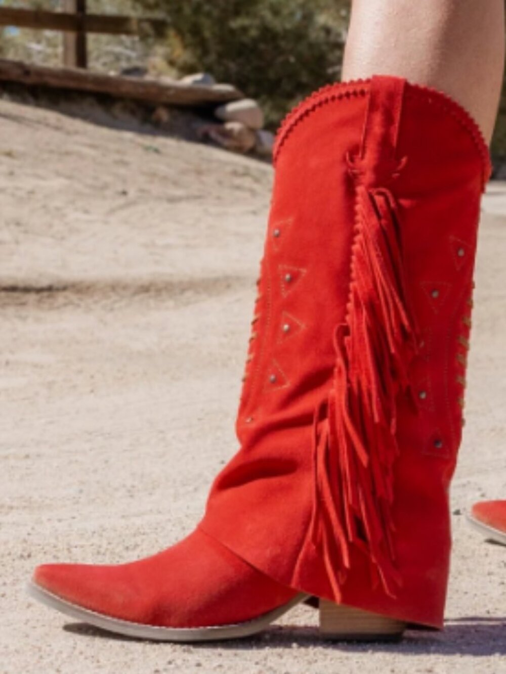 DINGO Suede Spirit Trail Fringe Boots 10T5269 NEW in box Made In Mexico - Picture 7 of 13